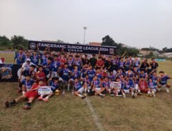 Kejuaraan sepak bola Tangerang Junior League (TJL) Season 3 tahun 2024 resmi ditutup oleh ketua KONI Kabupaten Tangerang , pada Minggu ( 01/9/2024 )
