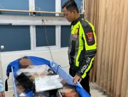 Quick Respon Kasatlantas Polres Kediri Kota Datangi dan Olah TKP Laka Tunggal