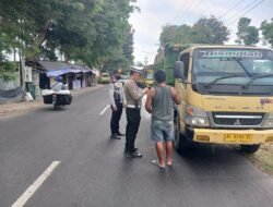 SATLANTAS POLRES KEDIRI BERSAMA DINAS PERHUBUNGAN KAB. KEDIRI DAN SUBDENPOM KEDIRI LAKUKAN PENINDAKAN KENDARAAN OVER DIMENSI DAN OVER LOADING