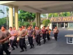 Kasat Samapta Pimpin latihan Fisik Anggota Dalmas Polres Nganjuk, Disiapkan Dalam Rangka Pam Libur Panjang