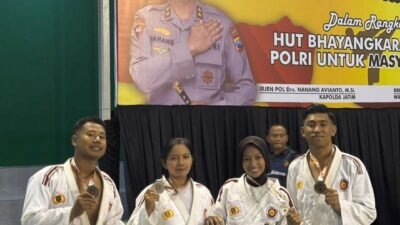 Atlet Polres Kediri Raih Prestasi di Kejuaraan Beladiri Polri Kapolda Jatim Cup 2025