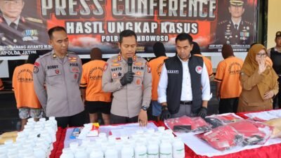 Operasi Tumpas Narkoba Semeru 2025, Polres Bondowoso Amankan 11 Tersangka Sita 10,93 Gram Sabu dan 241 Ribu Butir Okerbaya