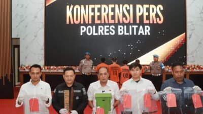 Polres Blitar Berhasil Ungkap Kasus Pencurian 4 Tersangka Diamankan