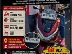 Motor PCX Milik Warga Kota Kediri Diduga Dibawa Dan Tidak Dikembalikan