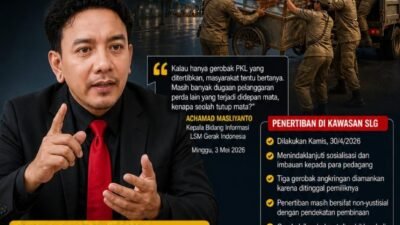 LSM Gerak Indonesia Soroti Penertiban PKL di SLG, Tajam Kebawah Tumpul Keatas