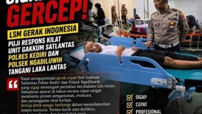 SIGAP DAN GERCEP! LSM Gerak Indonesia Puji Respons Kilat Satlantas Polres Kediri dan Polsek Ngadiluwih
